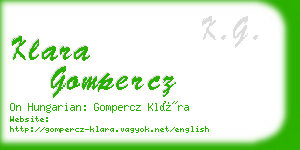 klara gompercz business card